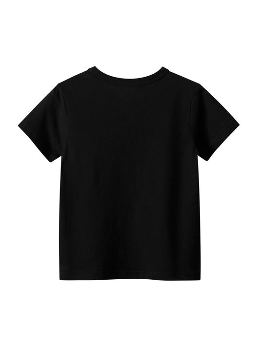 Boys’ Planet Cartoon and Letters Print T-shirt in European and American Style