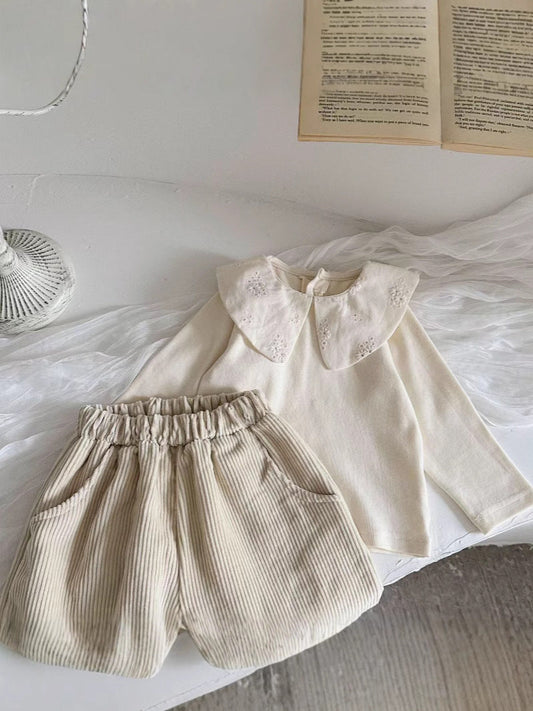 Autumn Arrival Kids Girls Soft Comfortable Corduroy Long Solid Color Pants