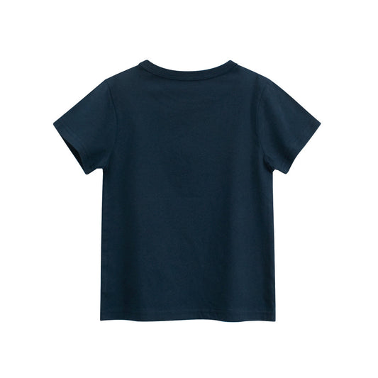 Boys’ Puppy Cartoon and Letters Print T-shirt in European and American Style