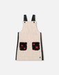 Glittering French Terry Overall Dress Beige And Black