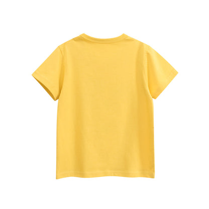 Boys’ Dinosaurs and Letters Print T-shirt in European and American Style