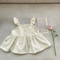 Baby Girl 1pc Floral Embroidered Graphic Ruffle Sling Tops & Shorts Sets