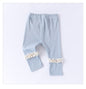 Children’s Spring Lace Trim Attached Breathable Pants for Girls – Home Trousers
