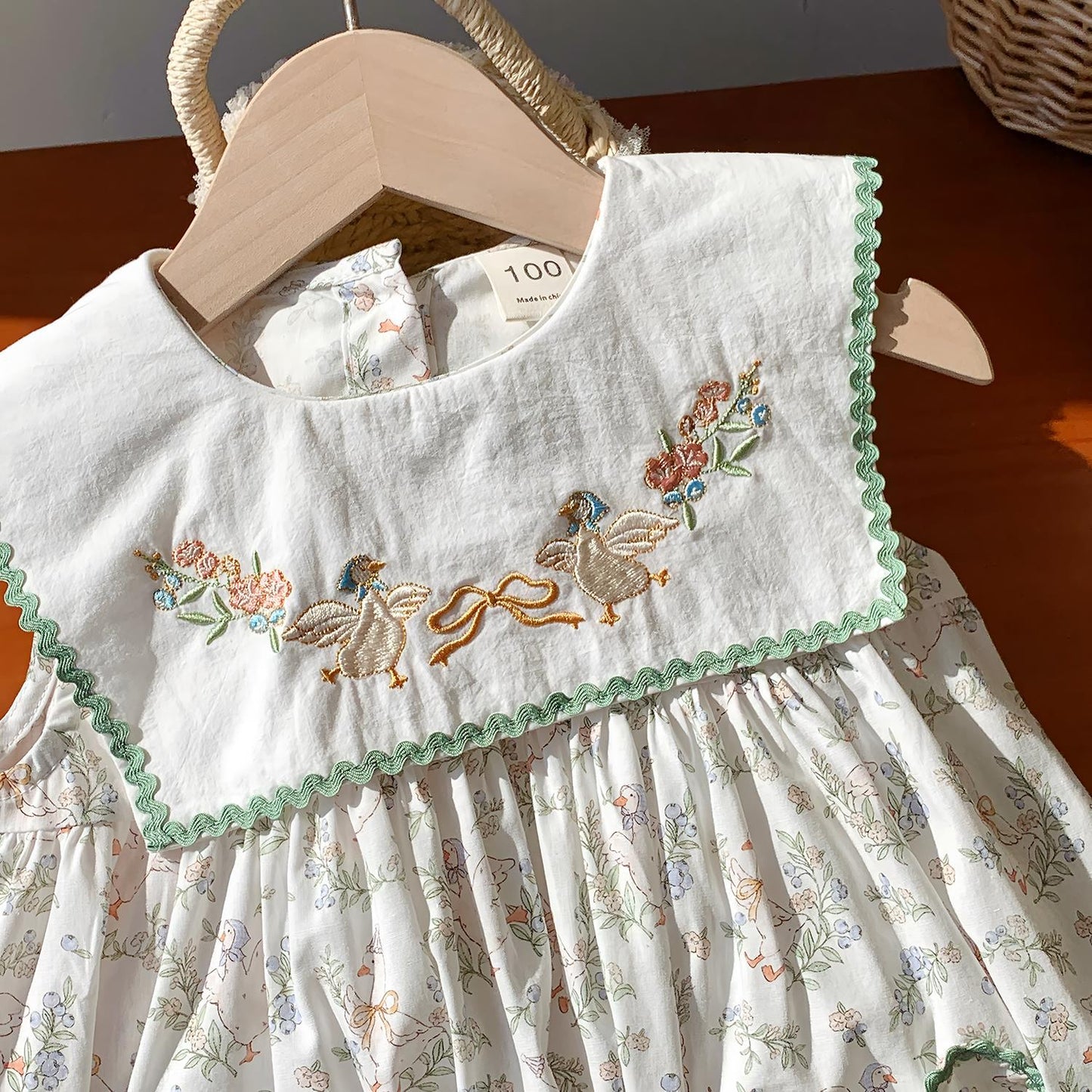 Summer Baby Kids Girls French Sleeveless Floral Pattern Printed Dress