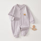 Spring Arrival Baby Unisex Long Sleeves Flowers Embroidered Pattern Rompers