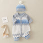 Geometric Pattern Knitted All One Piece Romper