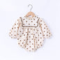 Spring Arrival Baby Girls Long Sleeves Simple Heart Pattern Onesies