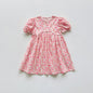 Summer Baby Kids Girls Short-Sleeved Floral Pattern Cute Dress