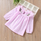Baby Girl Embroidery Pattern Bow Tie Design Striped Long Sleeve T-Shirt