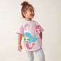 Summer Baby Kids Cartoon Mermaid Pattern T-shirt and Grey Pants Clothing Set for Girls