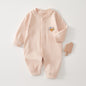 Spring Arrival Baby Unisex Long Sleeves Flowers Embroidered Pattern Rompers