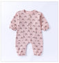 Spring Arrival Baby Unisex Long Sleeves Waffle Grid and Simple Pattern Rompers