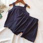 Baby Girl Solid Color Sleeveless Vest With Shorts Sets