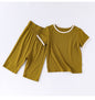 Summer Baby Kids Simple Color Patchwork Top and Plain Pants Casual Clothing Set