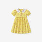 Summer Arrival Cartoon Rabbits Pattern Short Sleeves Dress for Stylish Girls
