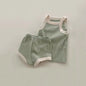 Baby Girl Solid Color Thin Style Pure Cotton Vest Combo Shorts 2 Pieces Sets Home Clothes