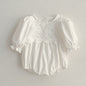 Spring/Autumn Baby Onesies And Dress For Girls With White Lace Trim – Princess Sister Matching Set