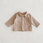 Spring Baby Kids Unisex Plain Long Sleeves Base Shirt And Overalls Clothing Set