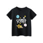 Boys’ Planet Cartoon and Letters Print T-shirt in European and American Style