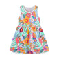Summer Pure Cotton Cartoon Jungle Floral Pattern Sleeveless Dress for Stylish Girls