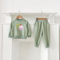 Spring and Autumn Kids Unisex Cute Cartoon Pattern Long Sleeves Top Pullover and Pants clothing Set