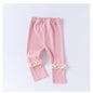 Children’s Spring Lace Trim Attached Breathable Pants for Girls – Home Trousers