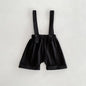Spring Baby Kids Unisex Plain Long Sleeves Base Shirt And Overalls Clothing Set