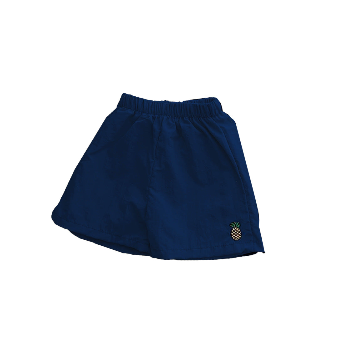 Baby Fruit Embroidered Pattern Summer Beach Comfy Shorts