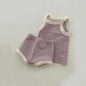 Baby Girl Solid Color Thin Style Pure Cotton Vest Combo Shorts 2 Pieces Sets Home Clothes